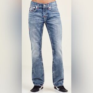 True Religion "WORLD TOUR" Men’s/ size 31/ Ricky Red Stitch Super T jeans